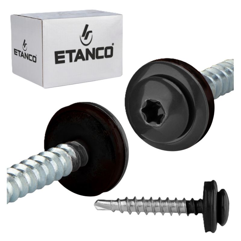 Wkręty farmerskie Etanco GTFP Panhead Lakierowane RAL 9005 4,8x35 mm 250szt