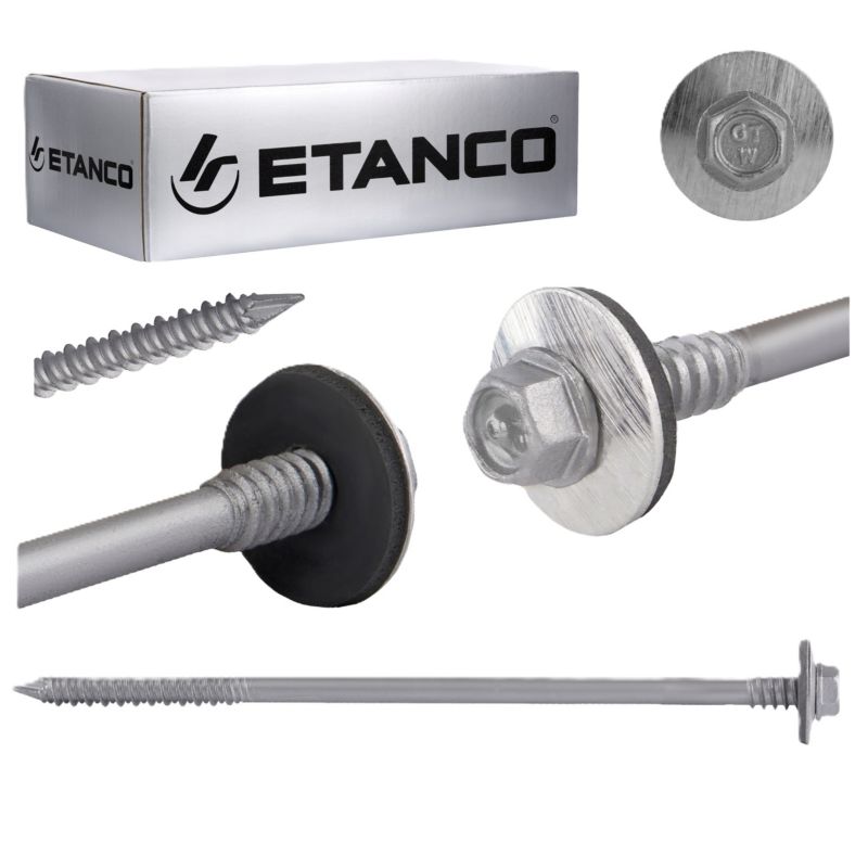 Wkręty dachowe Etanco GTRW SP A19 ocynkowane z podkładką EPDM 6,4/7,0x190 mm 100szt