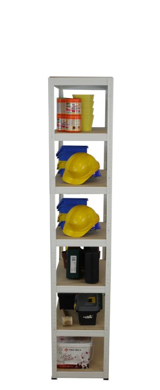 Regał metalowy MODO24 magazynowy biały helios 270x50x50cm 7 półek po 175 kg 1 szt.