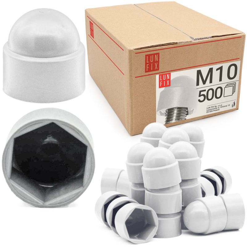 Zaślepka śruby biała M10 Lun Fix 500szt.