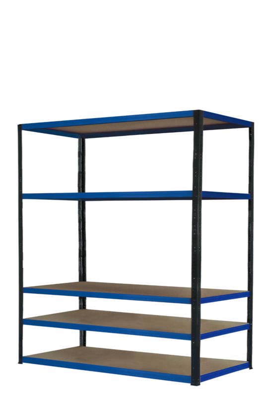 Regał metalowy MODO24 magazynowy stojak grafitowo-niebieski helios 180x150x30cm 5 półek po 175 kg 1 szt.