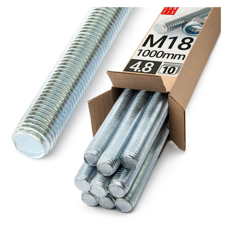 Pręt gwintowany Lun Fix kl.4.8 ocynkowany M18x1000 10szt.