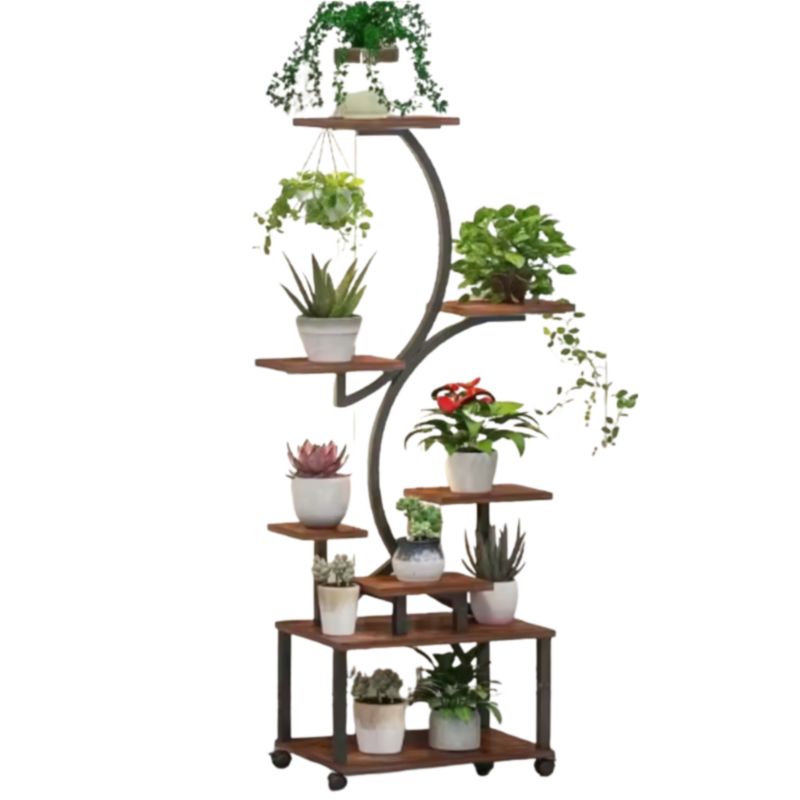 Kwietnik Artdesign na kwiaty na kółkach stojak metalowy stojący loft rośliny regał 160 cm 1 szt.