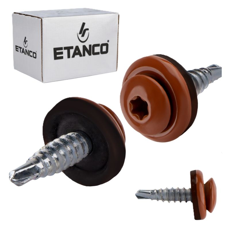 Wkręty farmerskie Etanco GTF02P Panhead Lakierowane RAL 8004 4,8x20 mm 250szt