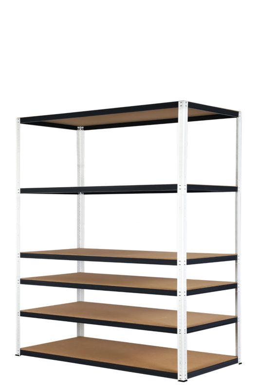 Regał metalowy MODO24 magazynowy biało-grafitowy helios 213x180x45cm 6 półek po 175 kg 1 szt.