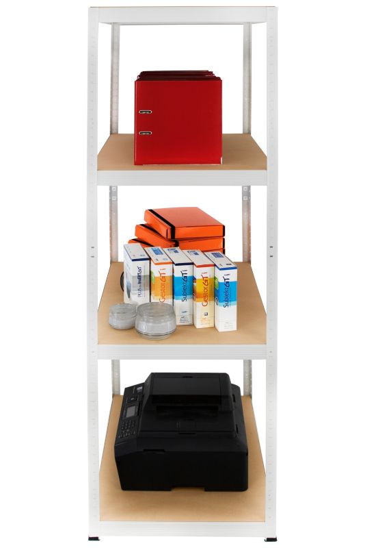 Regał metalowy MODO24 magazynowy garażowy biały helios 180x30x30cm 4 półki po 175 kg 1 szt.