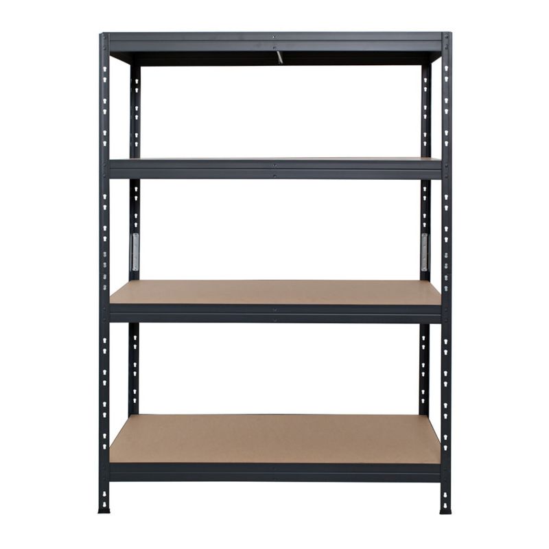 Regał metalowy AR Shelving Rivet z 4 półkami HDF antracytowoczarny 180x120x45 cm 300 kg 1 szt
