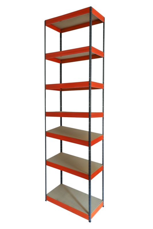 Regał metalowy MODO24 magazynowy grafitowo-pomarańczowy helios 270x45x45cm 7 półek po 175 kg 1 szt.