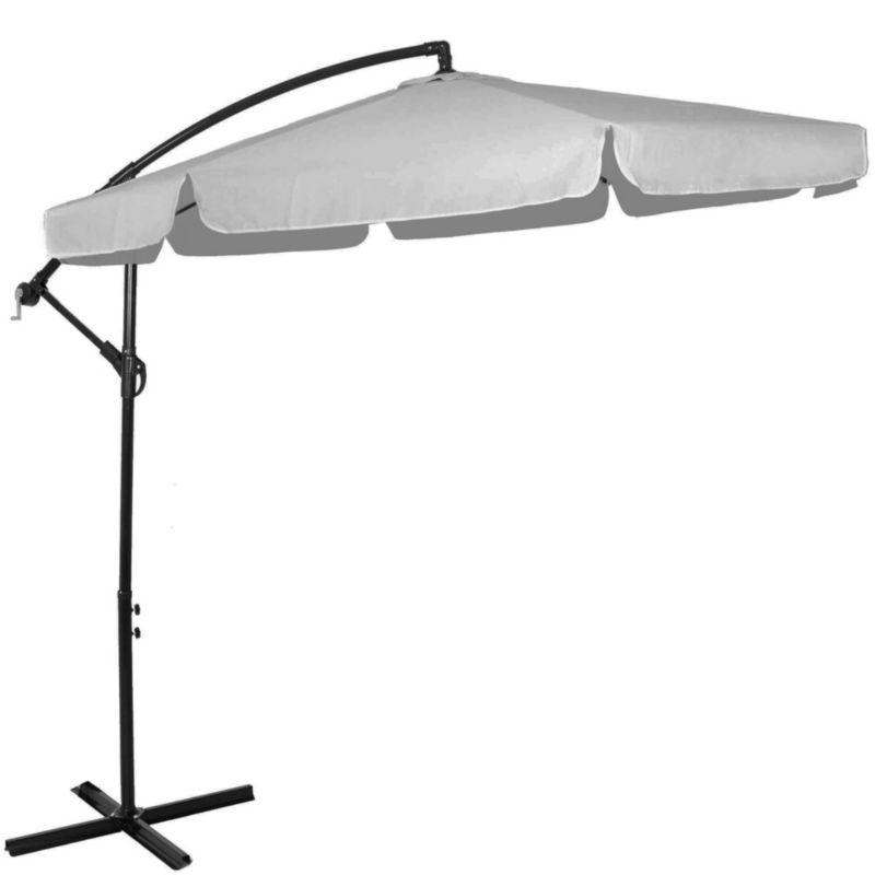 Parasol ogrodowy Springos na wysięgniku 350 cm na balkon, taras duży jasnoszary 1 szt.