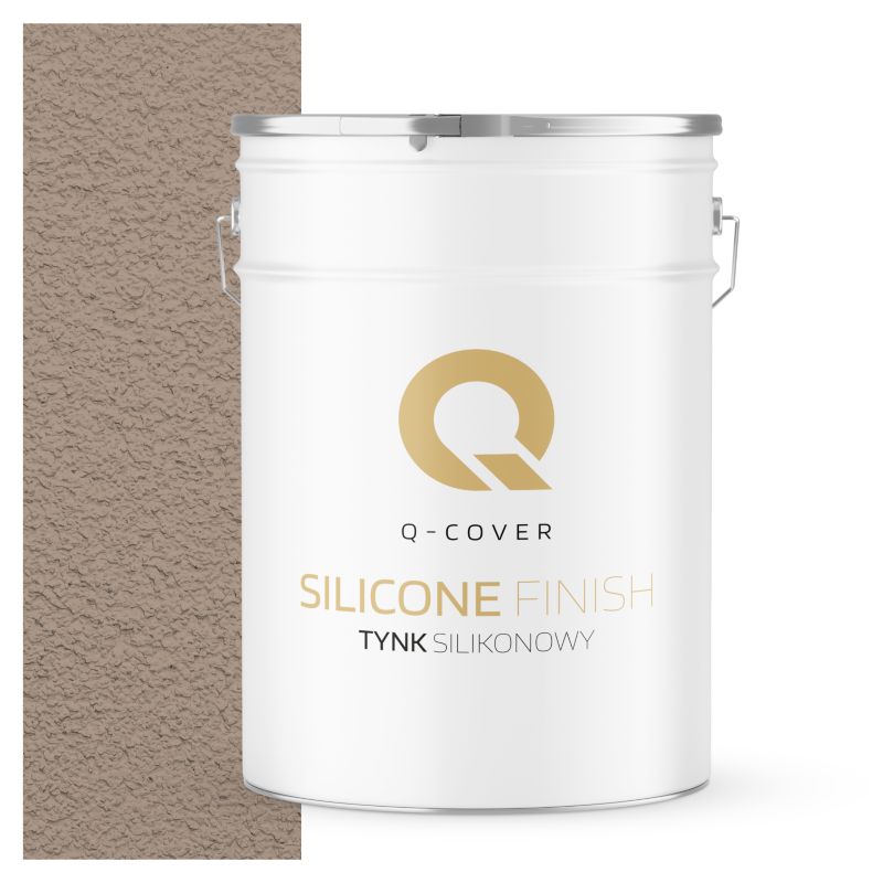 Tynk Silikonowy Elewacyjny Baranek 1.00mm Q-Cover Orzechowy jasny F534 25KG