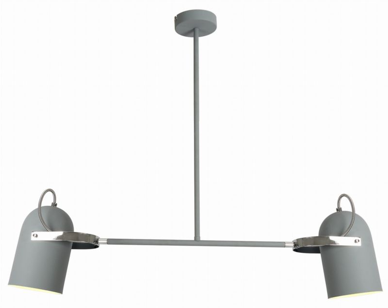 Lampa sufitowa wisząca Candellux Gray 6510 szara szerokość 92 cm 2xE27 x 40W 1 szt.
