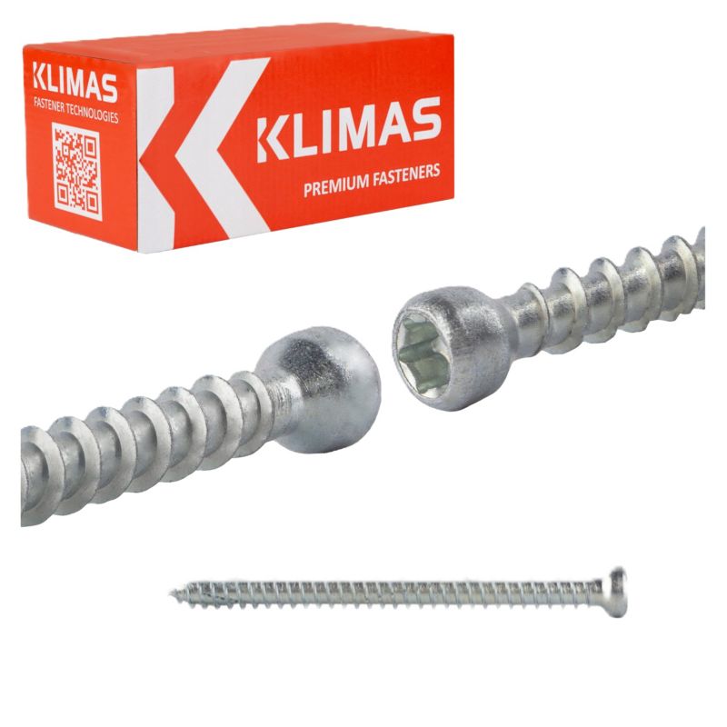Wkręty konstrukcyjne Klimas WKFC Pełny gwint Łeb walcowy 6x120 mm 100szt