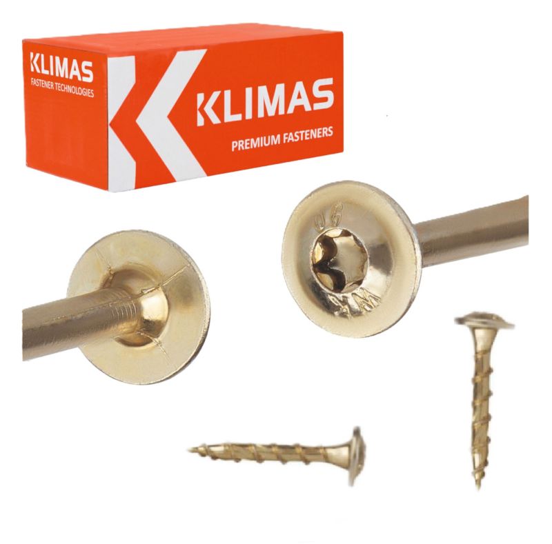 Wkręty ciesielskie Klimas WKCP łeb talerzowy ocynkowane 8,0x40 mm 50szt