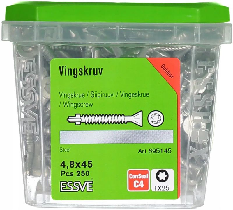 Wkręty Samowiercące 4,8X45Mm Essve Drewno-Metal Tx25 Corrseal 250Szt.