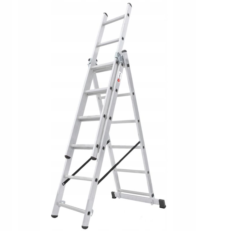 Drabina KADAX Aluminiowa Wielofunkcyjna 3x6 Uniwersalna mocna 150kg + Hak 1szt.
