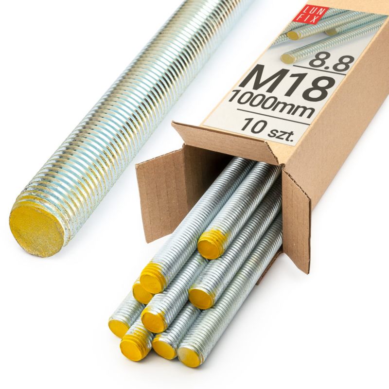 Pręt gwintowany Lun Fix kl.8.8 ocynkowany M18x1000 10szt.