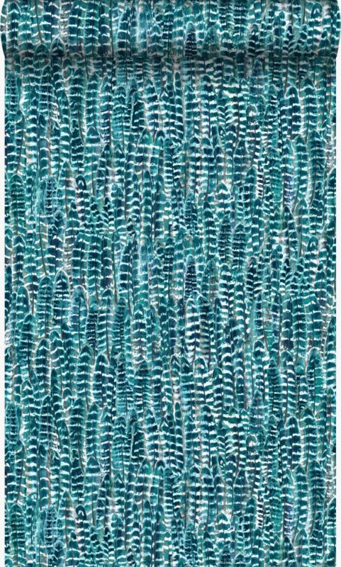 Tapeta Origin Wallcoverings pióra morskiej zieleni 53 cm x 10.05 m - 1 rol.