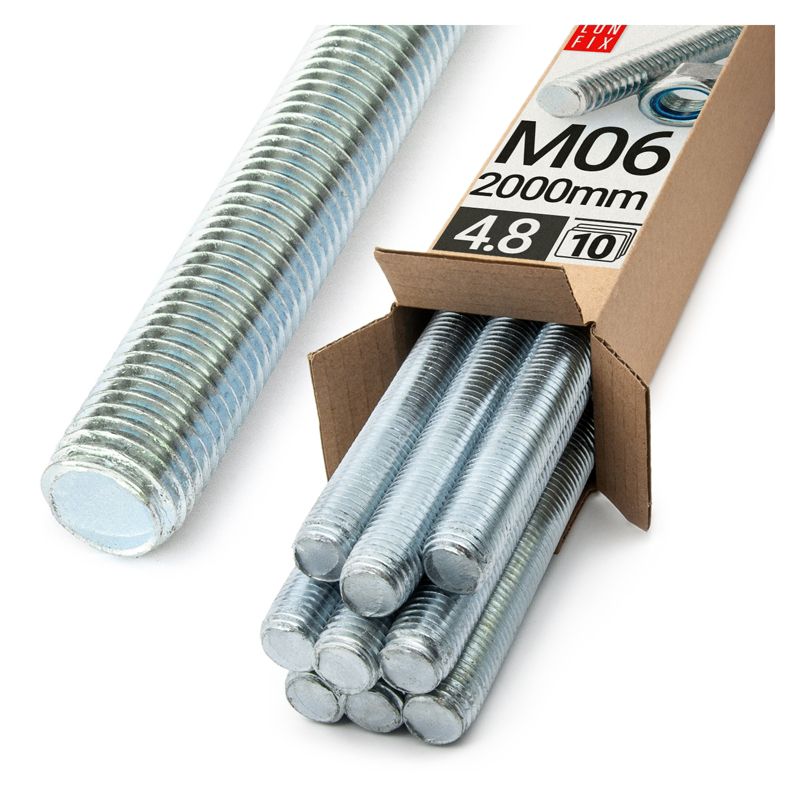 Pręt gwintowany Lun Fix kl.4.8 ocynkowany M6x2000 10szt.
