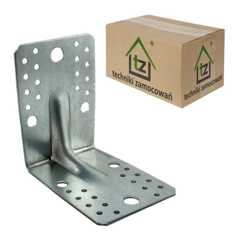 Kątownik z przetłoczeniem Techniki Zamocowań KP6 Ocynkowane 125x125x90x2,5 mm 50szt