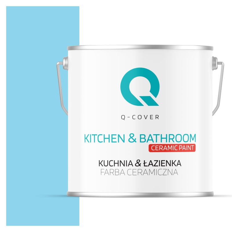 Farba Ceramiczna Kuchnia & Łazienka Q-Cover Jasny niebieski H0361 Głęboki Mat 5L