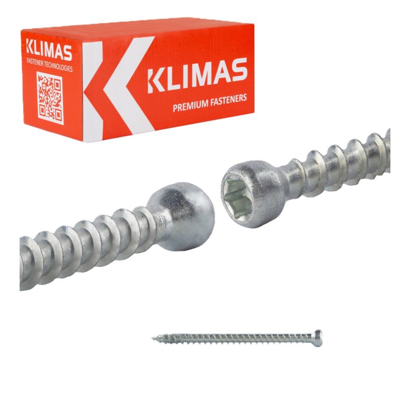 Wkręty konstrukcyjne Klimas WKFC Pełny gwint Łeb walcowy 6x100 mm 100szt