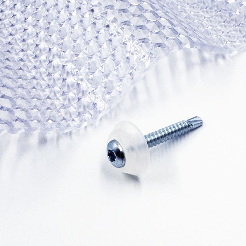 Śruby ocynkowane MK PC DIAMONDS M5x40 mm do metalu z przezroczystą podkładką uszczelniającą, do pokrycia z poliwęglanu 50 szt.