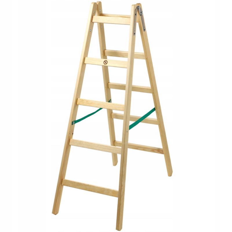 Drabina KADAX Drewniana malarska Rozstawna 2x5 szczebli Dwustronna 150kg 1szt.