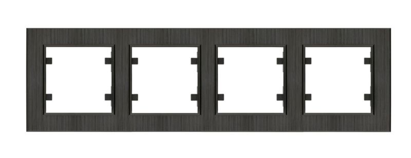 Ramka poczwórna Makel Karea stalowa ryflowana