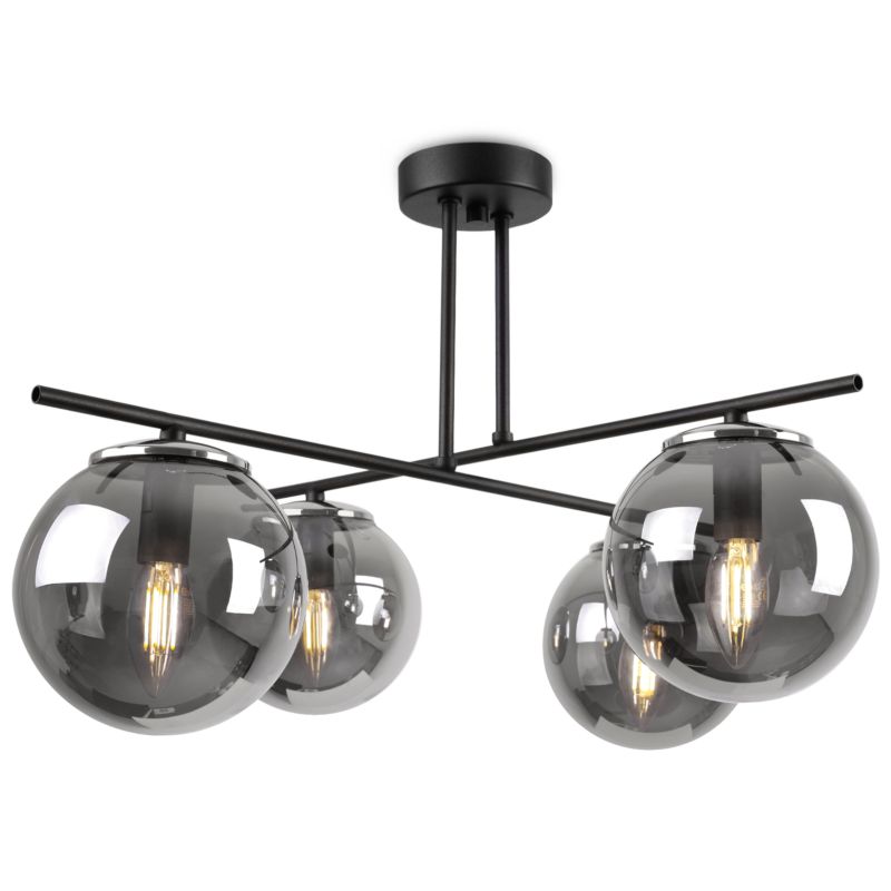 Lampa sufitowa wisząca Light Home LH Modena 4x E14 60W czarny/srebrny 1szt.