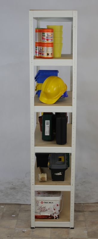 Regał metalowy MODO24 magazynowy biały helios 213x35x35cm 6 półek po 175 kg 1 szt.