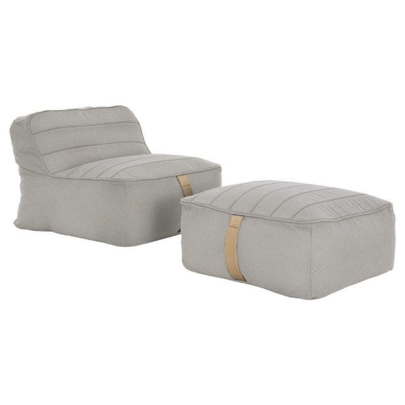 Siedzisko ogrodowe Mirpol fotel z podnóżkiem beżowy 1 szt.