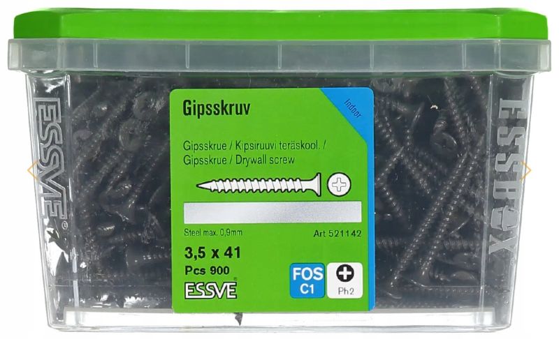 Wkręty Essve Do Montażu Płyt G-K Do Stali 3,5X41Mm 900Szt