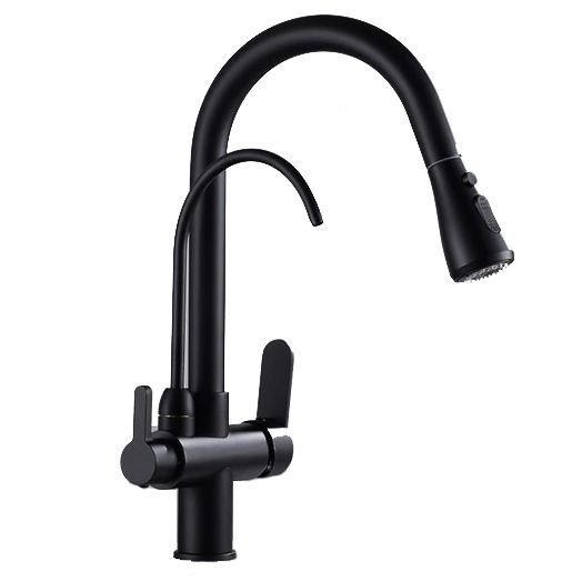 Bateria kuchenna Lauferi MILENE mosiężna z wyciaganą wylewką czarna retro 1 szt.