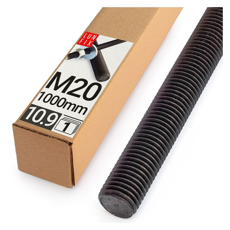 Pręt gwintowany Lun Fix kl.10.9 czarny M20x1000 1szt.