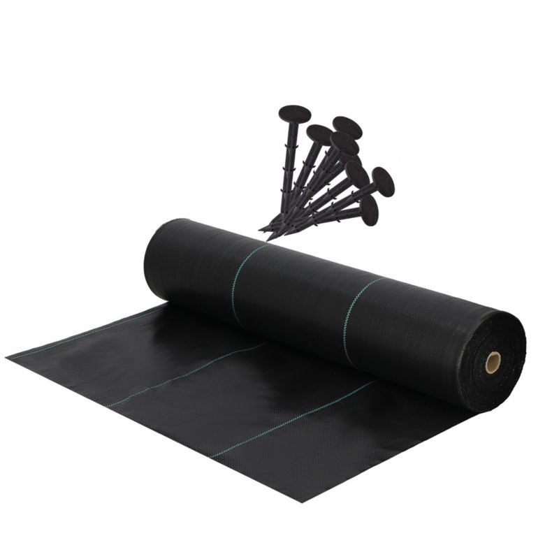 Agrotkanina antychwastowa 90g/m2 1,6x100m + kotwy mocujące 100 szt. 1 kpl.