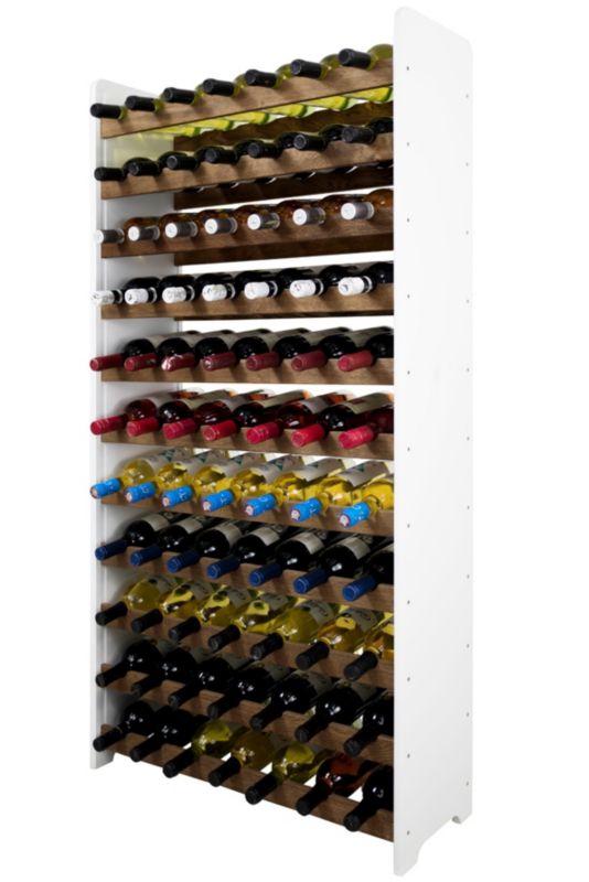 Regał na wino MODO24 boki MDF leżnie dębowe 77 butelek 1 szt.