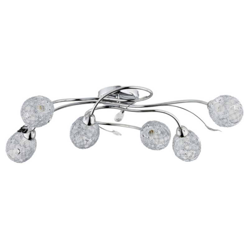 Lampa sufitowa wisząca Alfa Orlean 3860 chromowana 53 cm szerokości 6xE14 x 10W 1 szt.