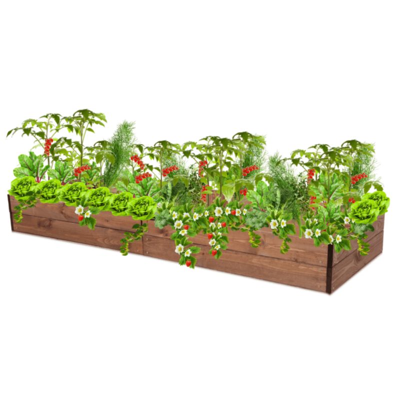 Grządka podwyższona MODO24 skrzynia na warzywa brązowa impregnacja 18x163x60 cm 1 szt.