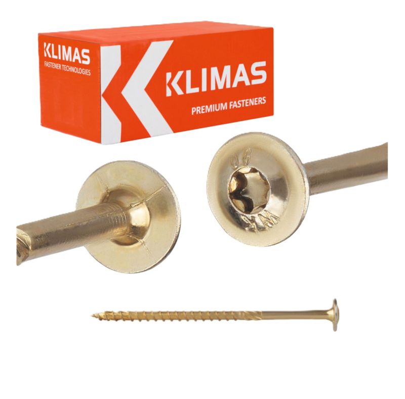 Wkręty ciesielskie Klimas WKCP łeb talerzowy ocynkowane TORX 8,0x160 mm 25szt