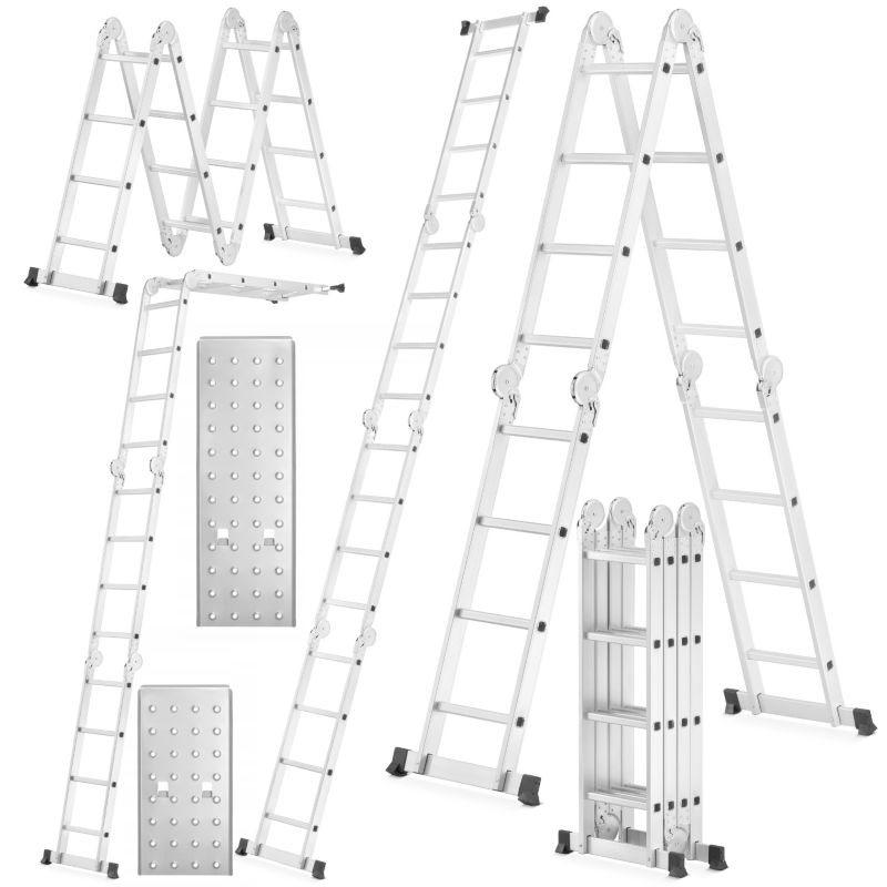 Drabina aluminiowa przegubowa 4x4 HIGHER + podest 1 szt