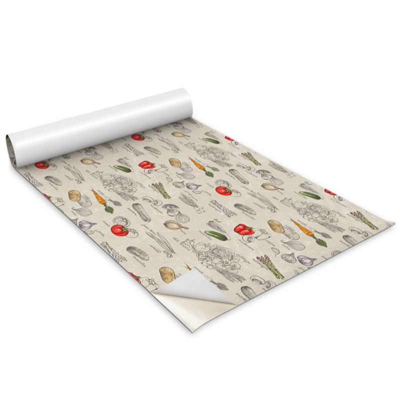 Folia Dekoracyjna Na Meble Wallfluent 100x50 cm Rysunkowe warzywa Odporna Folia Samoprzylepna Mat 1 rol.