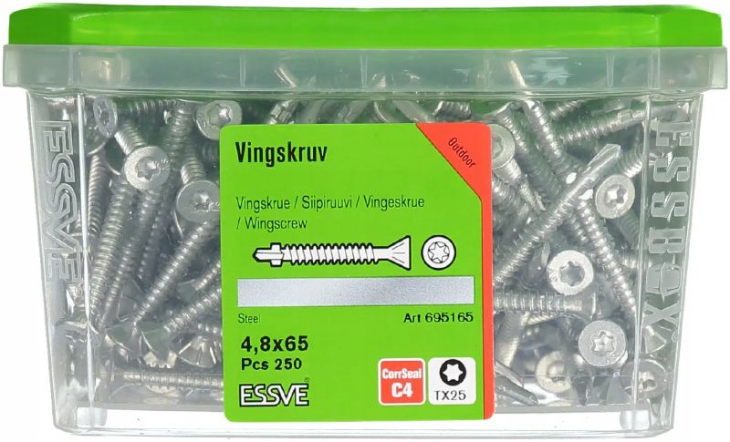 Wkręty Samowiercące 4,8X65Mm Essve Drewno-Metal Tx25 Corrseal 250Szt.