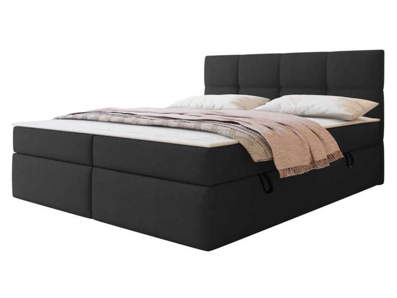 Łóżko kontynentalne MIRJAN 24 Figaro 140x200 cm czarny strukturalny 1 szt.