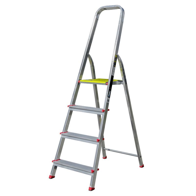 Drabina aluminiowa Bayersystem 4-stopniowa BS-DA4 150kg czerwone elementy plastikowe 1 szt.