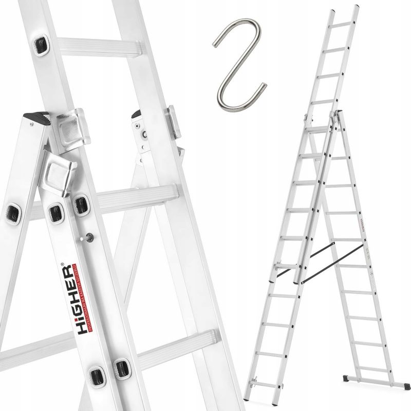 Drabina aluminiowa wielofunkcyjna na schody 3x10 HIGHER 6,04m Hobby 150kg 1 szt