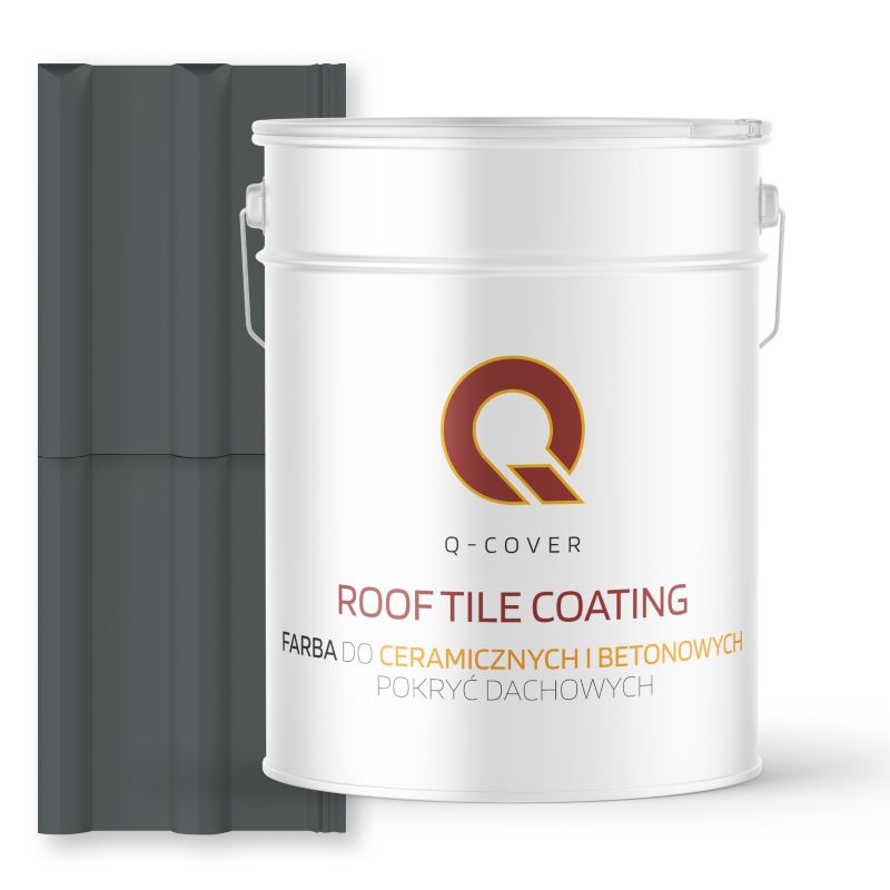 Farba do Dachów Ceramicznych i Betonowych Pokryć Dachowych Q-Cover Szary bazaltowy RAL7012 Satyna 10L