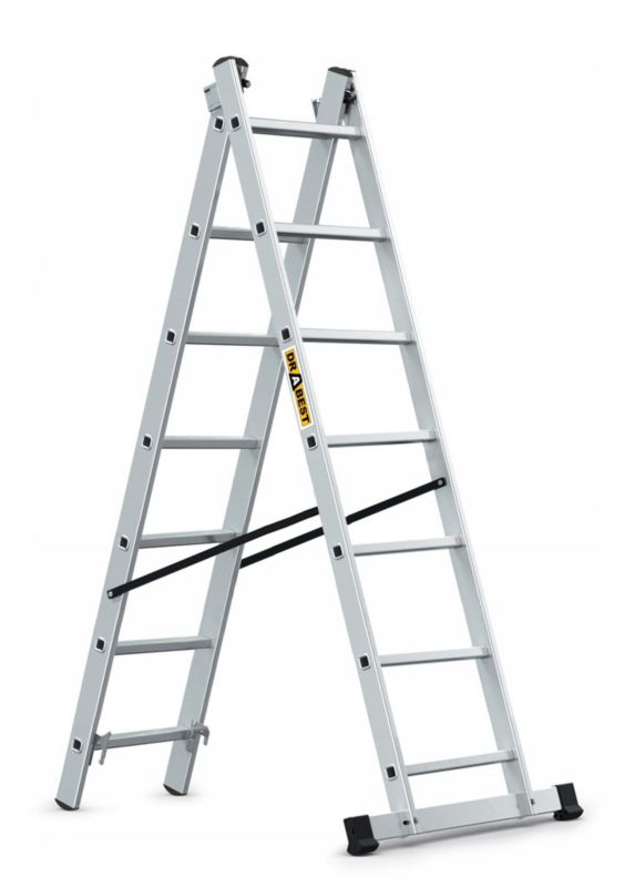 Drabina aluminiowa wielofunkcyjna DRABEST 2x7 stopni nośność 150kg 1 szt.