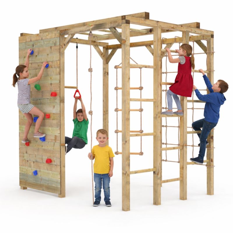 Plac zabaw dla dzieci Meblogród MAŁPI GAJ Drabinka, Linka, Ścianka Wspinaczkowa, Trapez Gimnastyczny, 1kpl