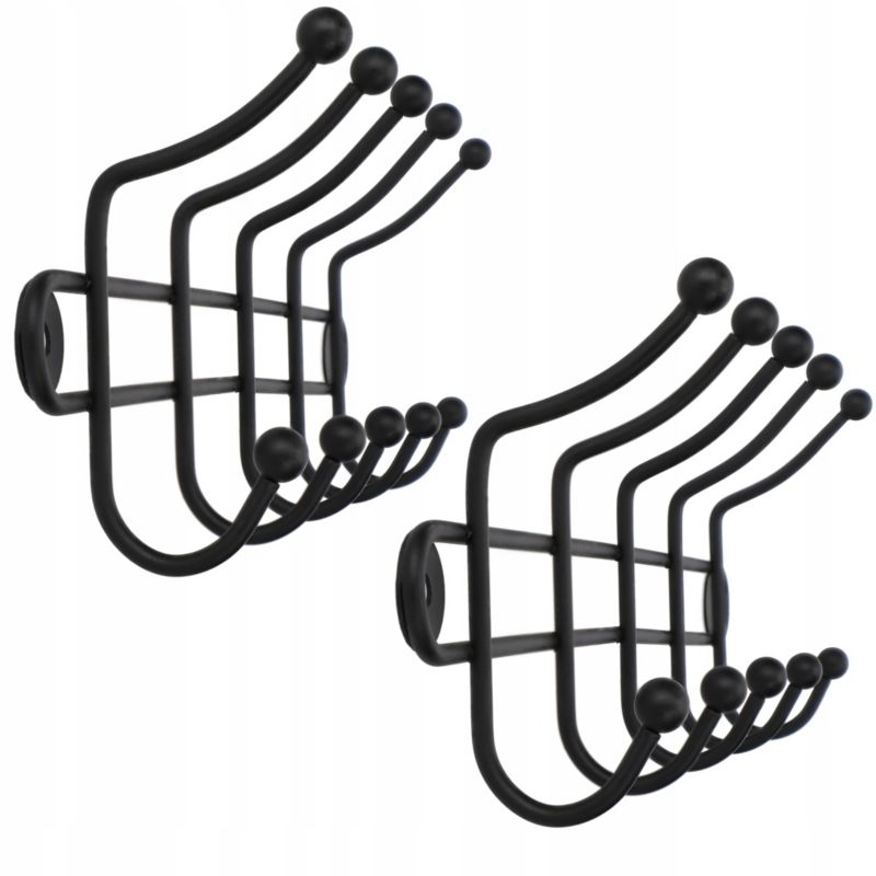 Wieszak KADAX Na Ubrania Uchwyt Ścienny Loft 29,5cm Czarny 2 szt.