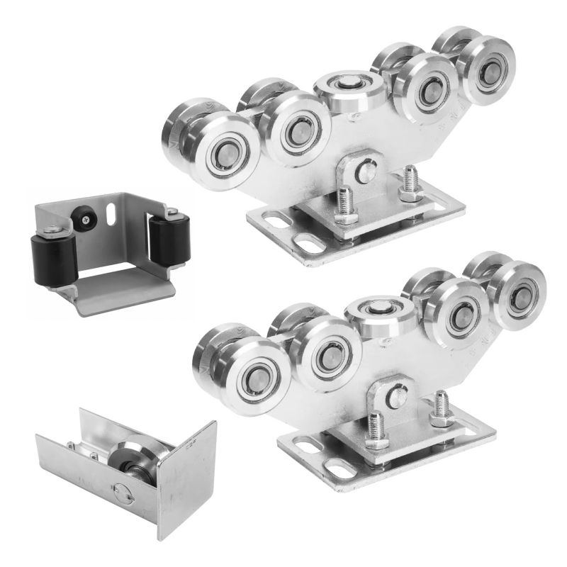Wózki do bramy przesuwnej PSG 80X80X5 z akcesoriami Rolka najazdowa + Uchwyt Najazdu 80 (9-rolkowe, rolki stalowe) 60.09P.80 1 kpl
